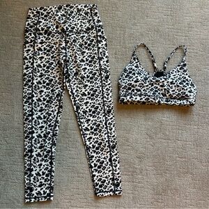Zyia snow leopard leggings and bra